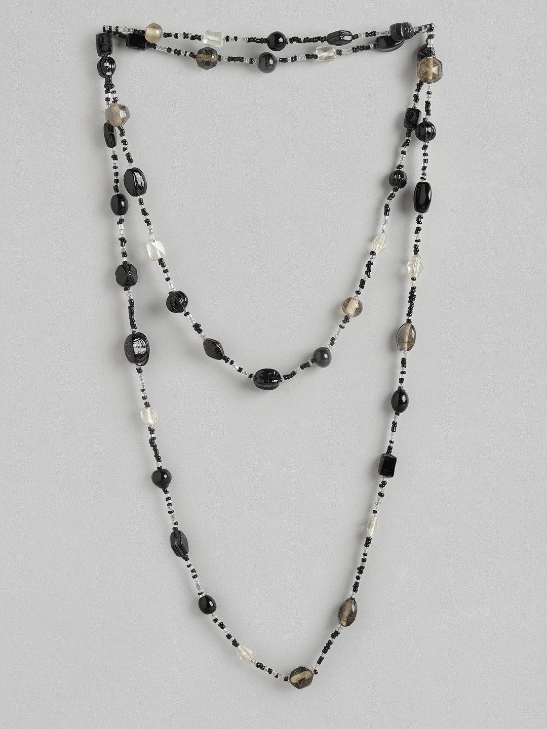

Rang Gali Onyx Glass Necklace, Black