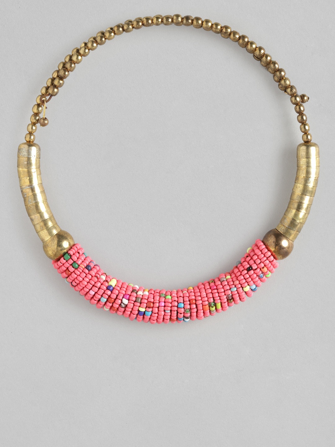 

Rang Gali Brass-Plated Choker Necklace, Pink