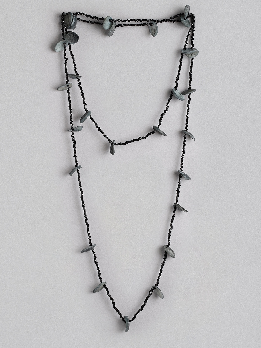 

Rang Gali Sterling Silver Brass-Plated Bohemian Necklace, Grey