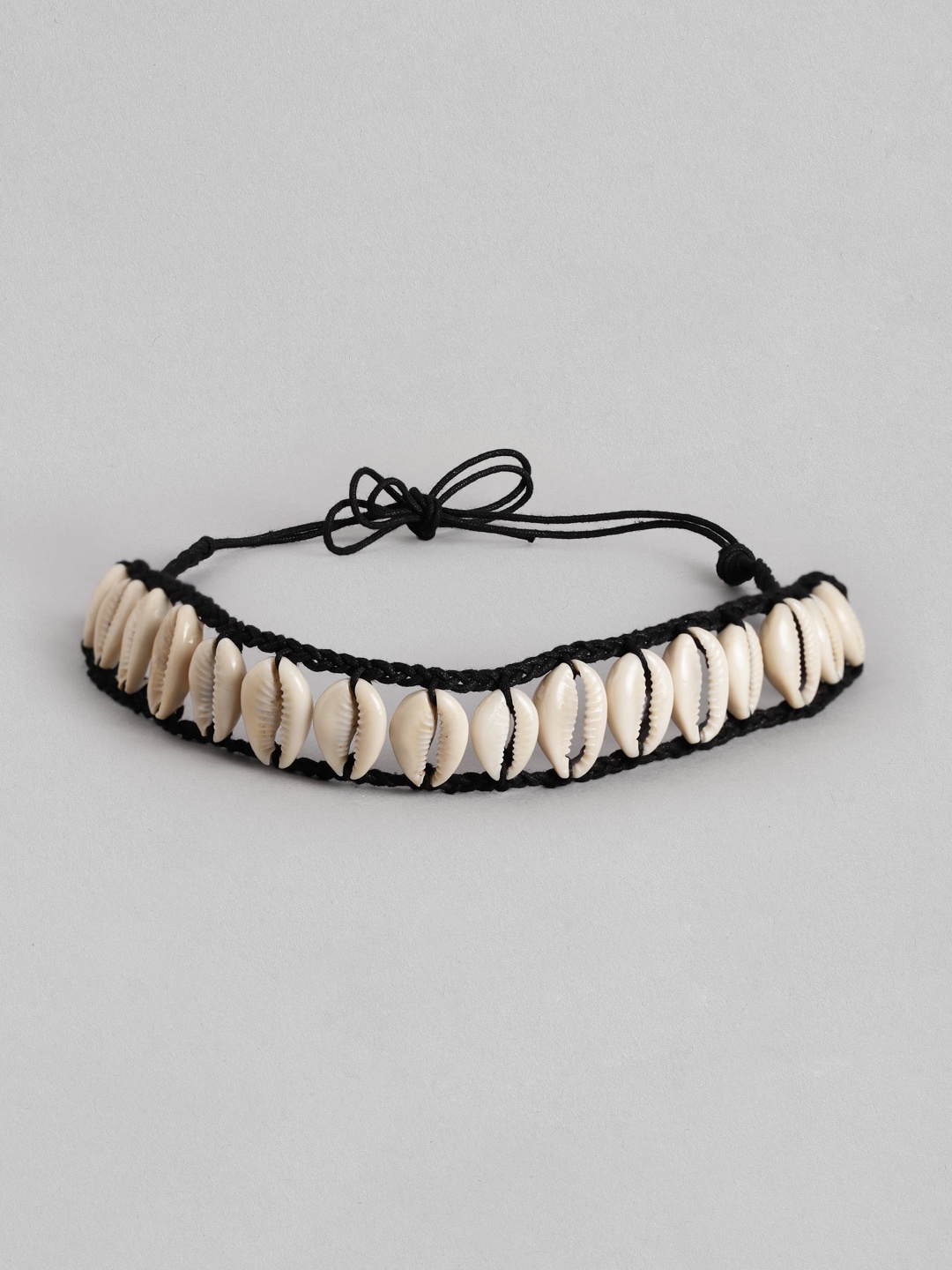 

Rang Gali Rhodium-Plated Choker Necklace, Cream