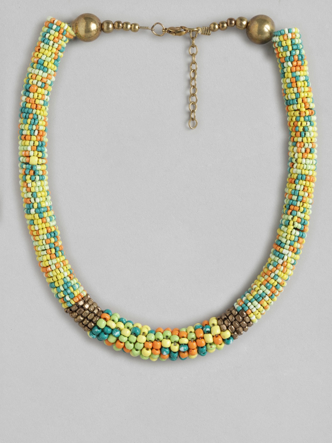 

Rang Gali German Silver Brass-Plated Necklace, Yellow