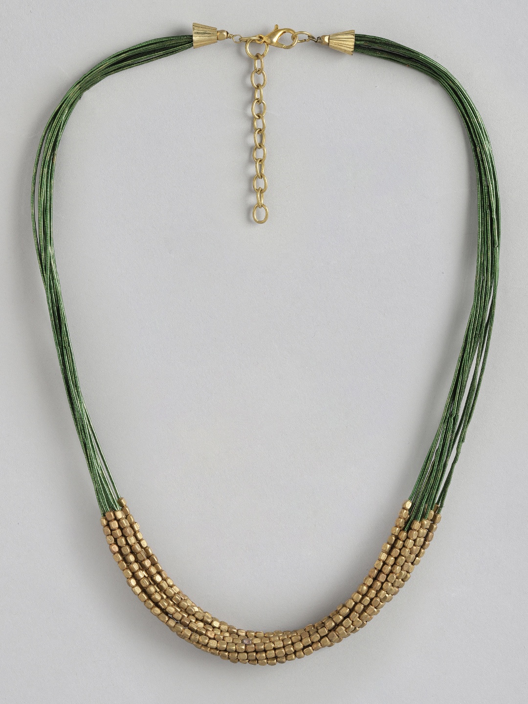 

Rang Gali Brass-Plated Bohemian Necklace, Red