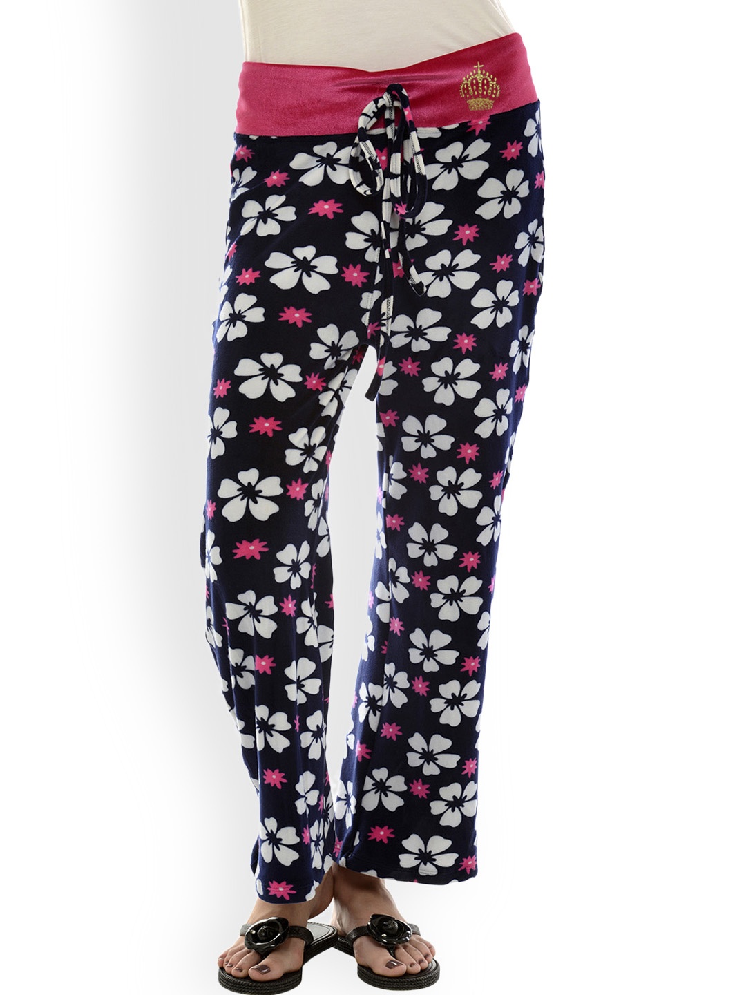 

Da Intimo Navy Blue Printed Lounge Pants DIL-13