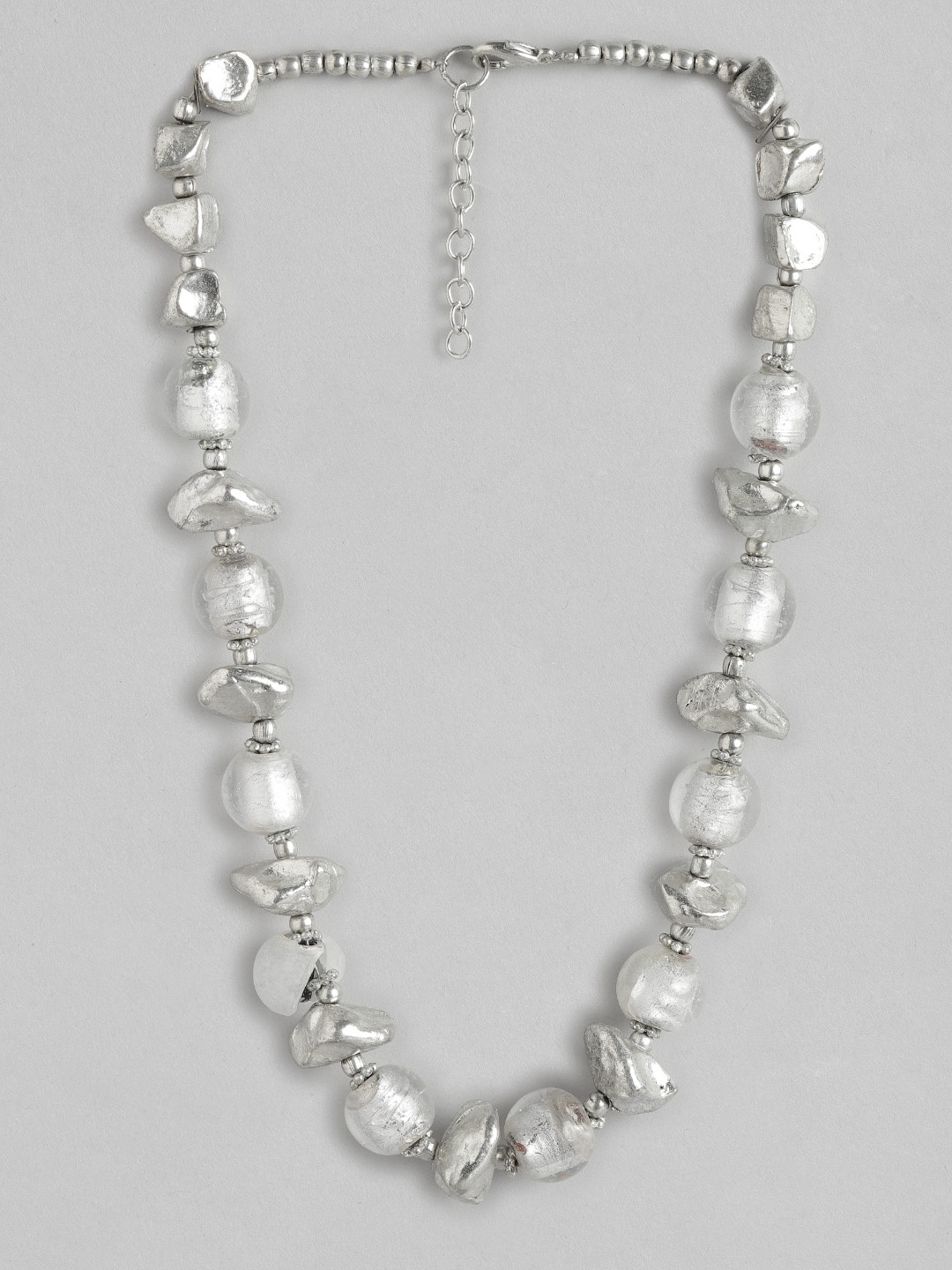 

Rang Gali Rhodium-Plated Necklace, White