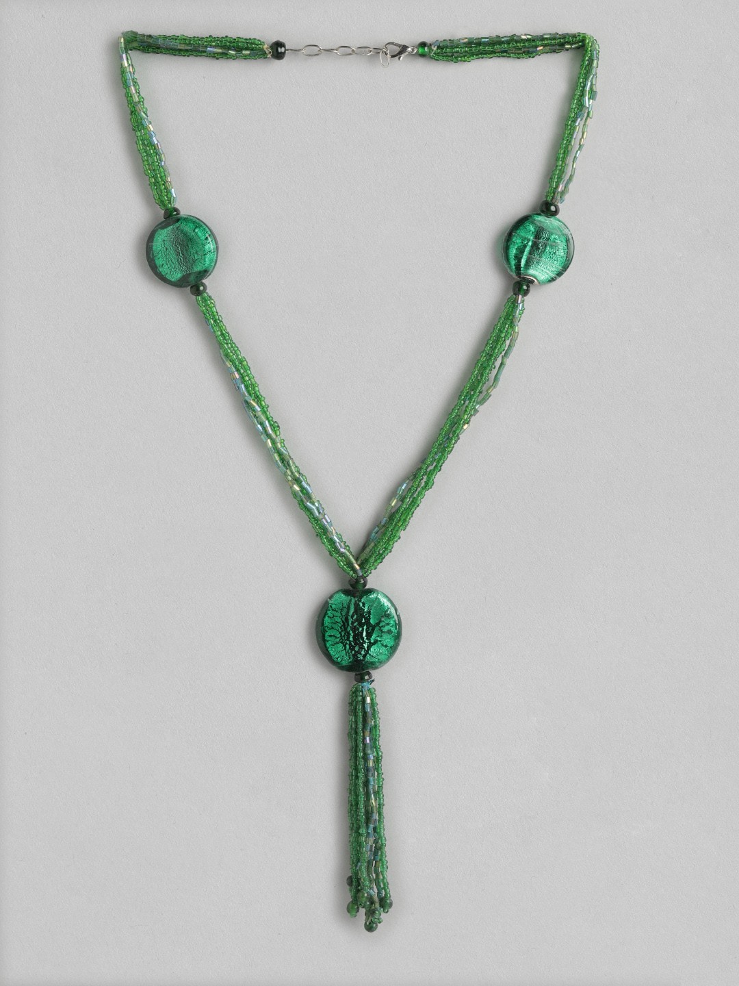 

Rang Gali Labradorite Rhodium-Plated Necklace, Green