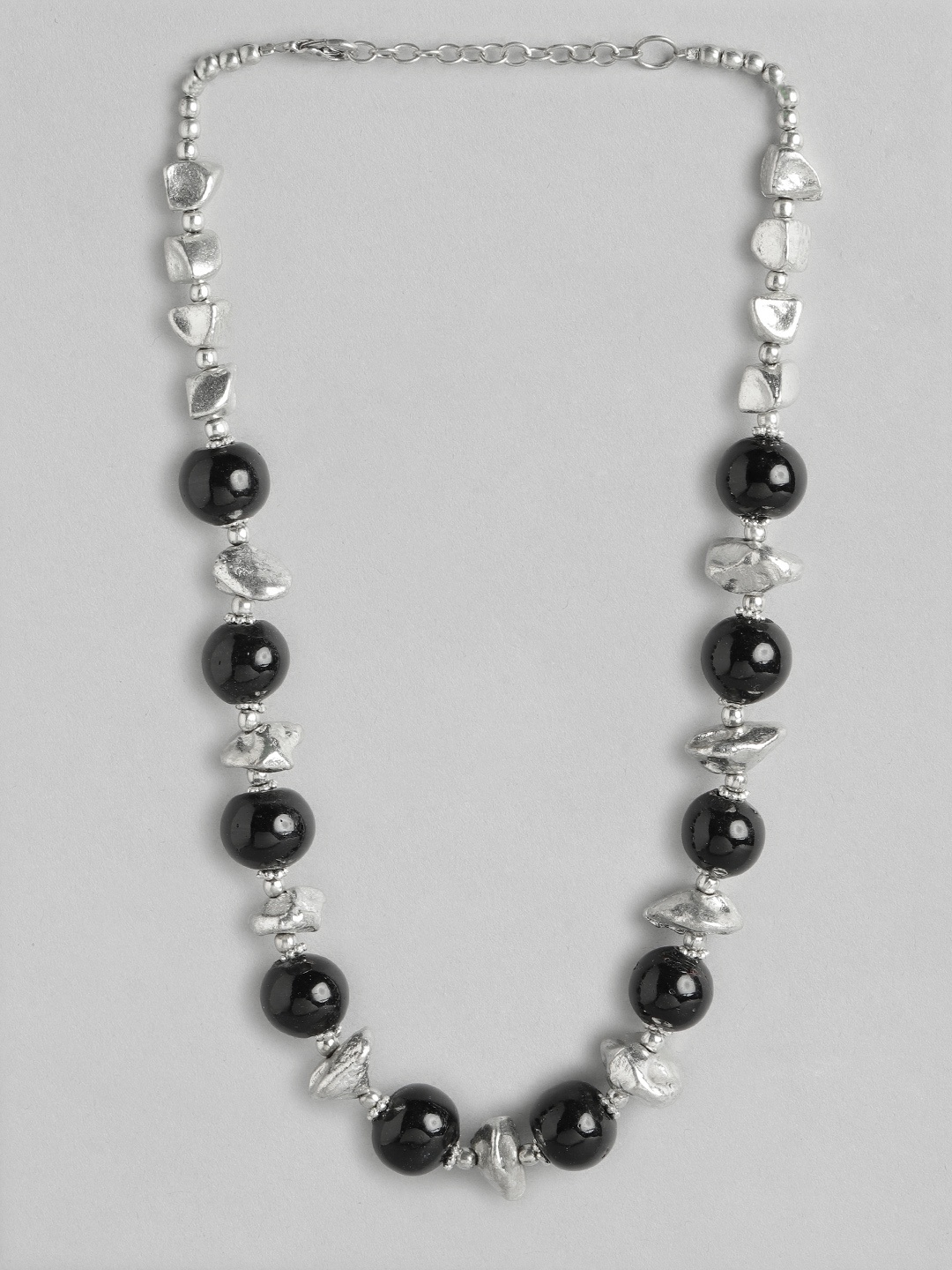 

Rang Gali Emerald Rhodium-Plated Necklace, Black