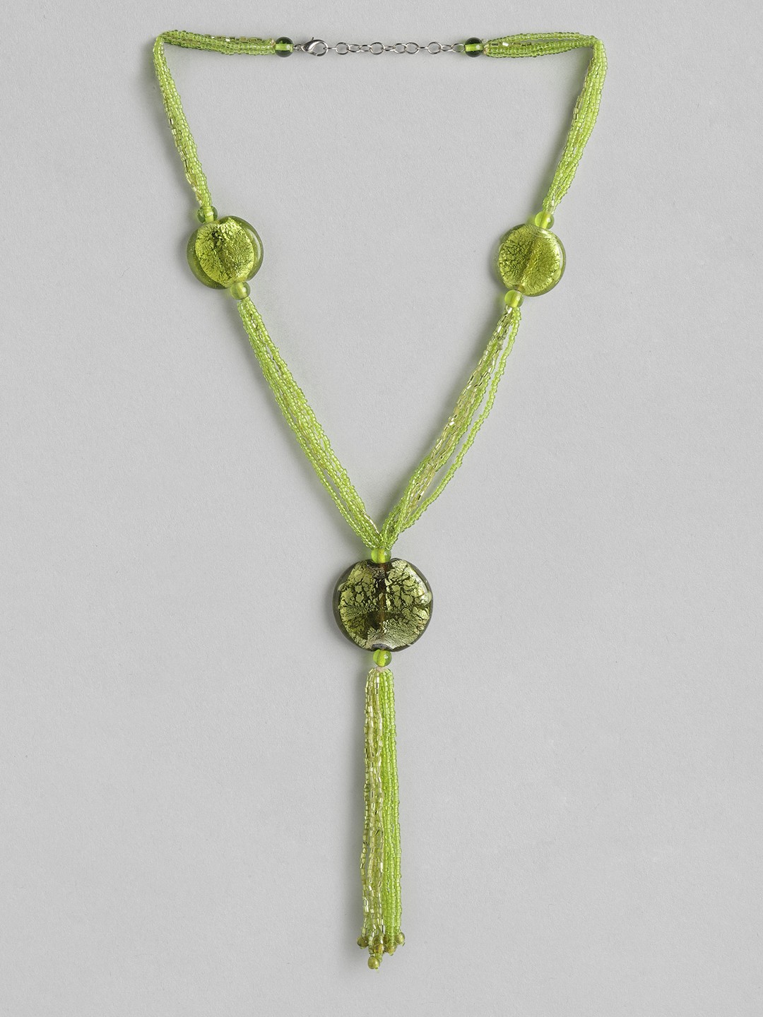 

Rang Gali Labradorite Rhodium-Plated Necklace, Olive