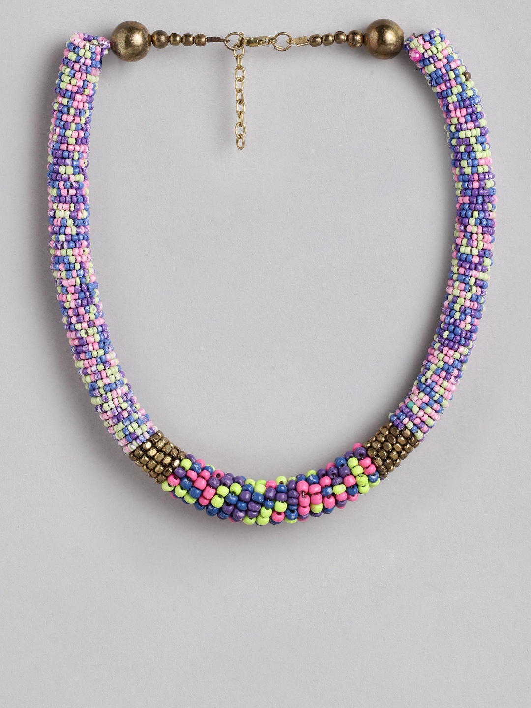 

Rang Gali German Silver Brass-Plated Necklace, Purple