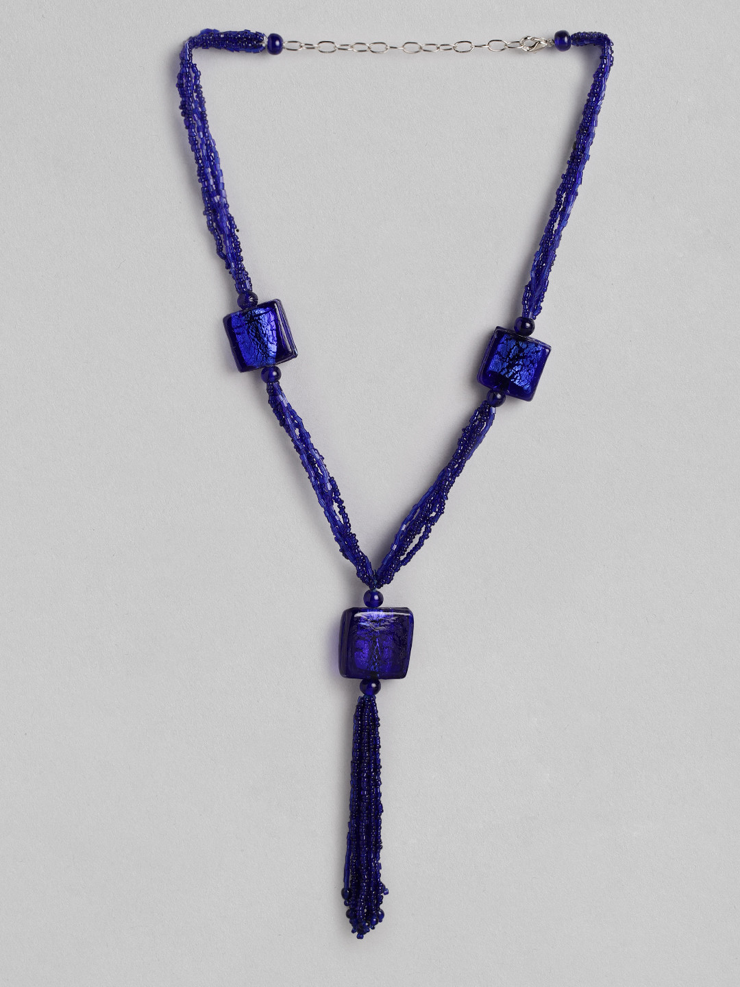 

Rang Gali Silver-Plated Necklace, Blue