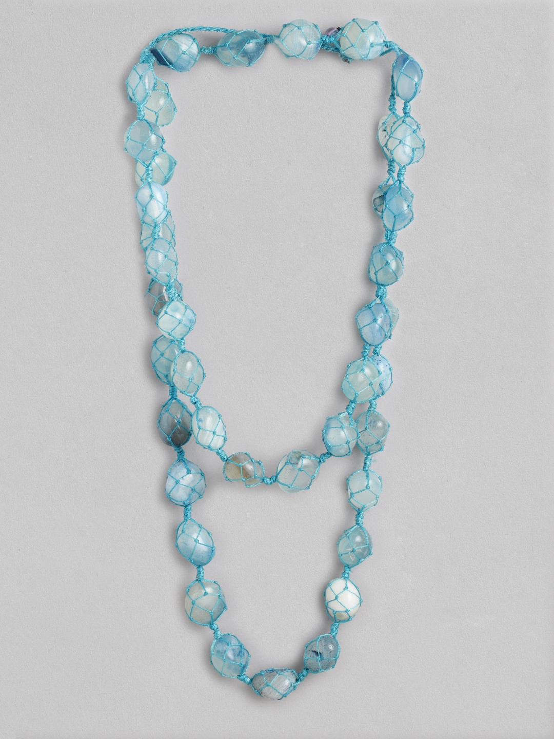 

Rang Gali Rhodium-Plated Necklace, Blue