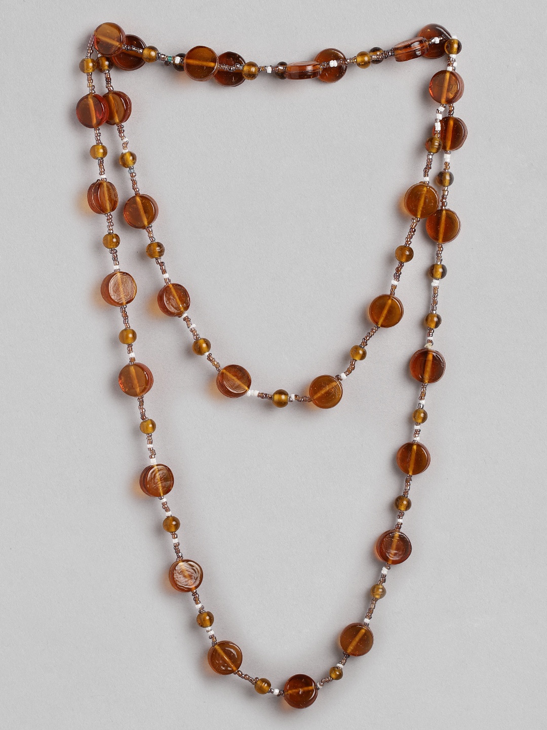 

Rang Gali Amber Rhodium-Plated Statement Necklace, Brown