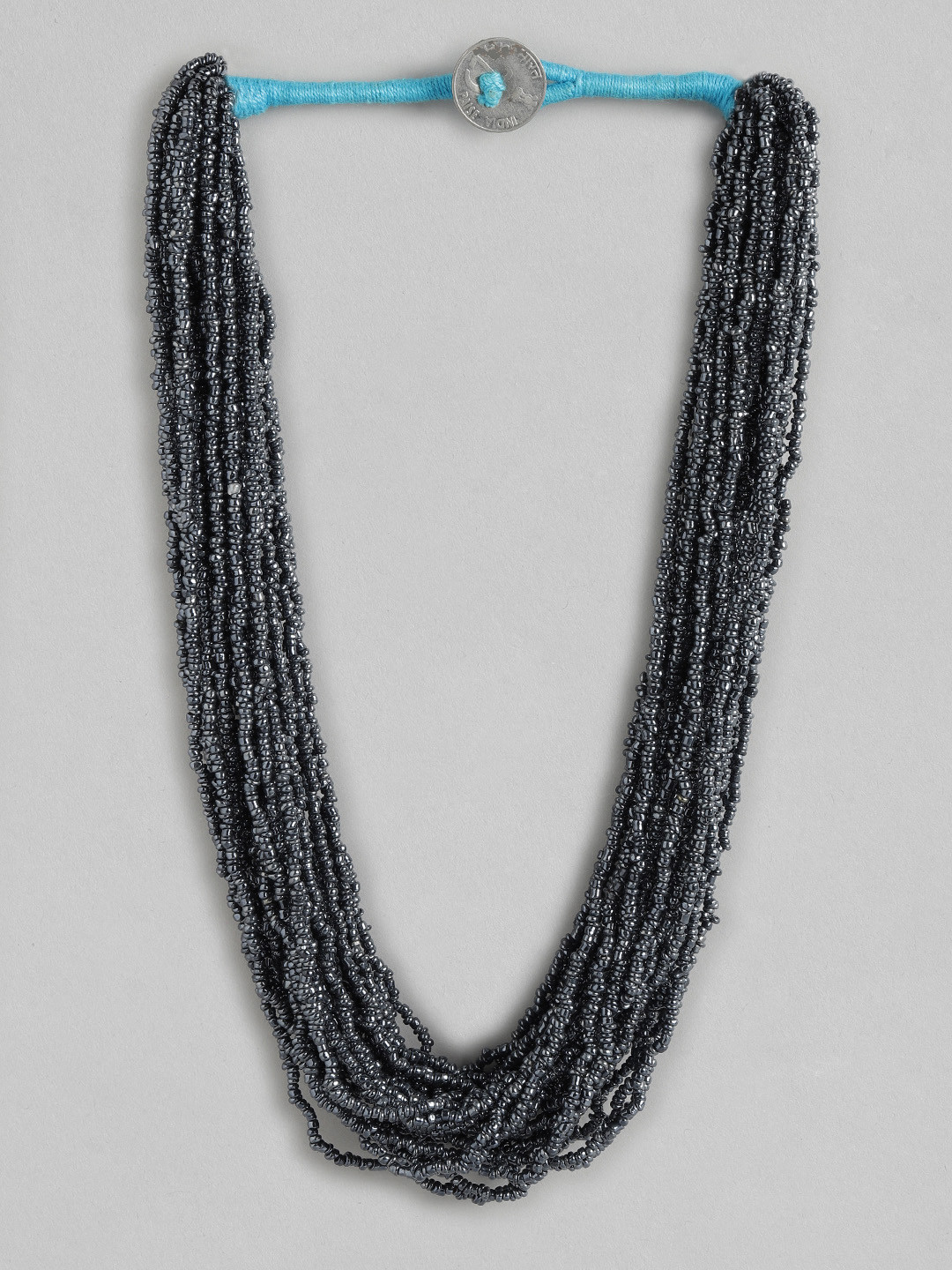 

Rang Gali Rhodium-Plated Layered Necklace, Grey