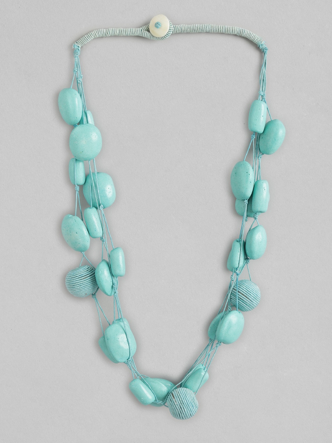 

Rang Gali Brass-Plated Necklace, Sea green