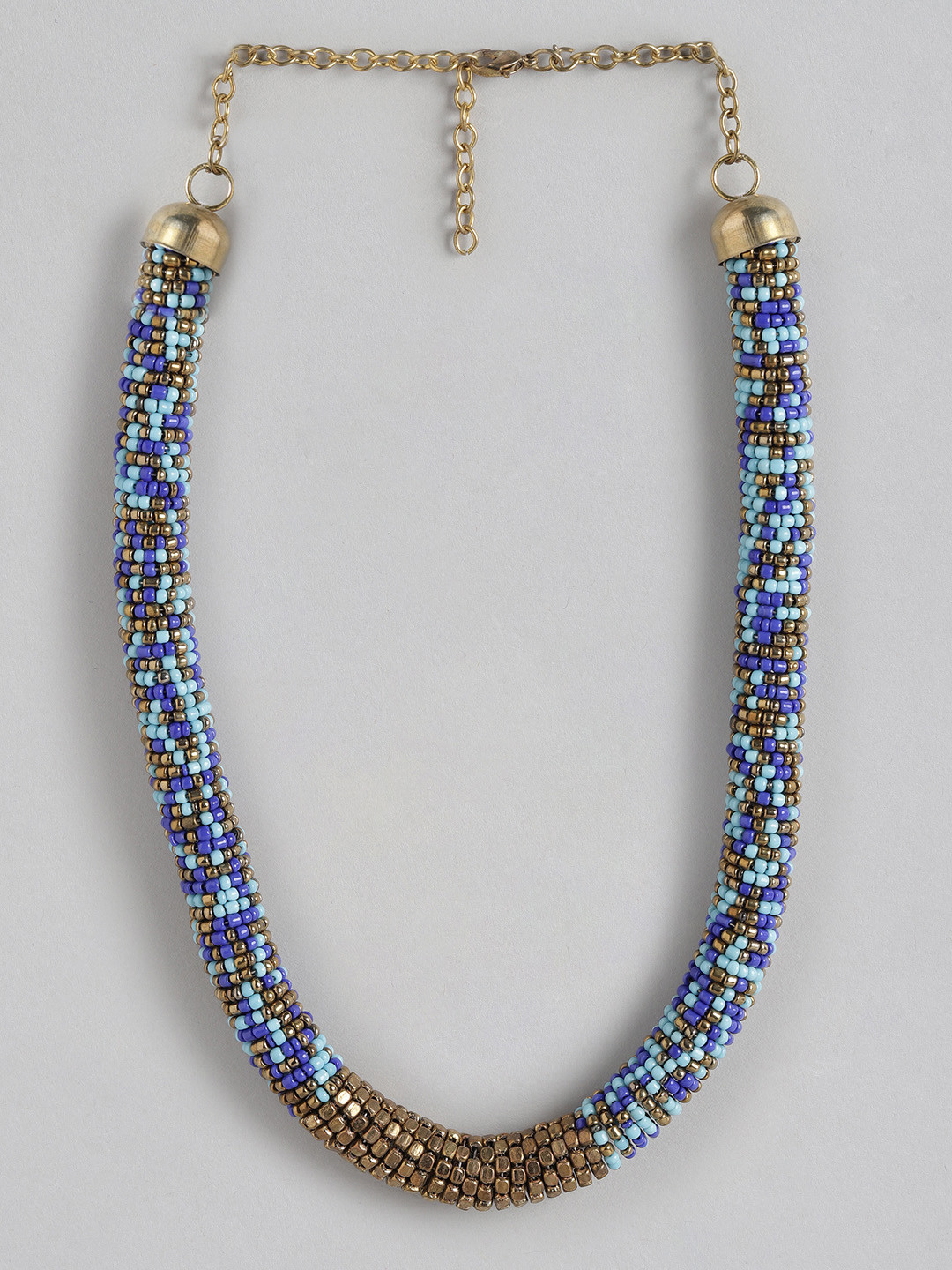 

Rang Gali German Silver Brass-Plated Necklace, Blue