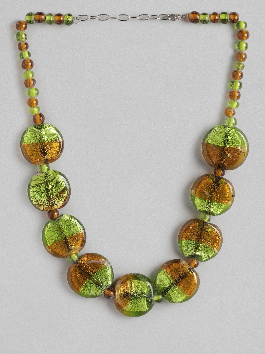 

Rang Gali Silver Necklace, Olive