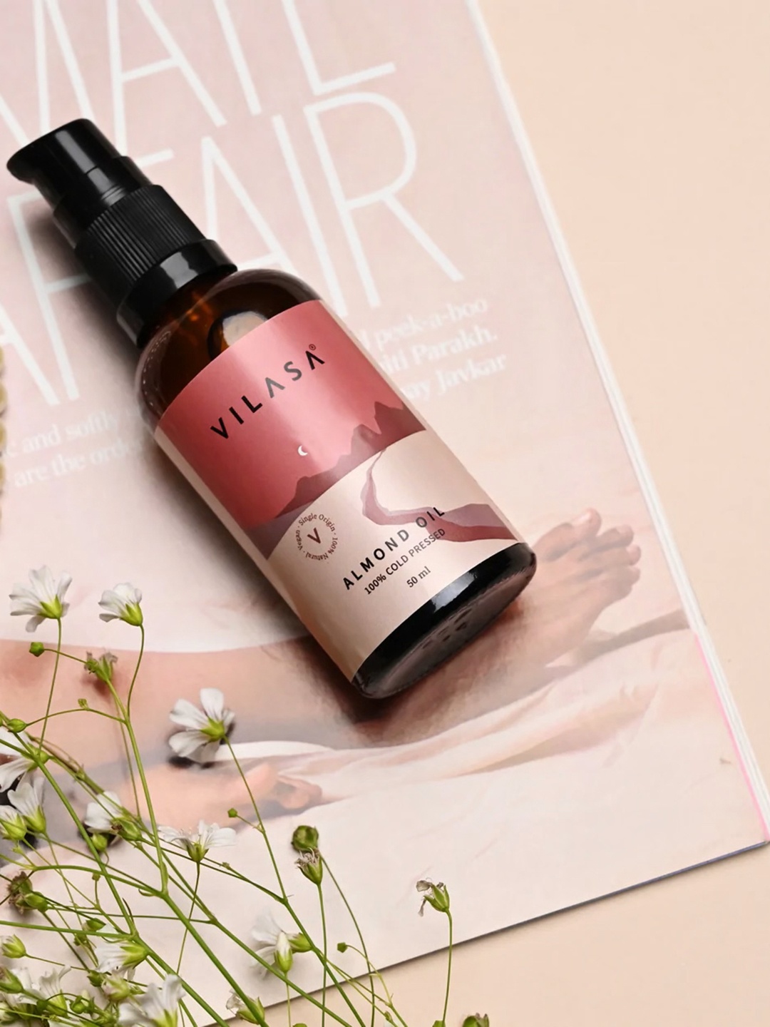 

VILASA 100% Cold Pressed Almond Oil - 50 ml, Brown