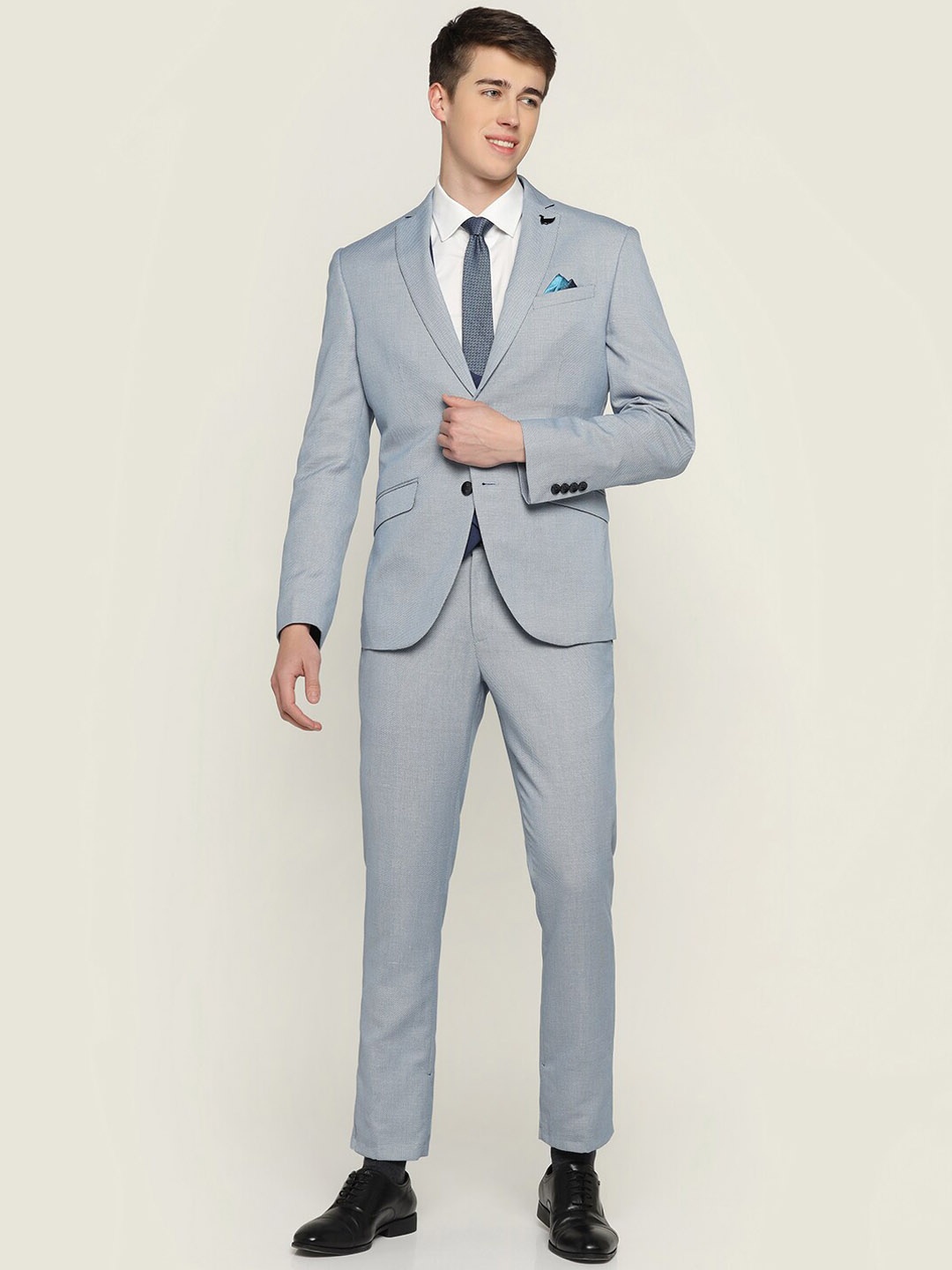 

Blackberrys Peter 4 Pcs Linen Multitude 6X Textured Formal Suit, Blue
