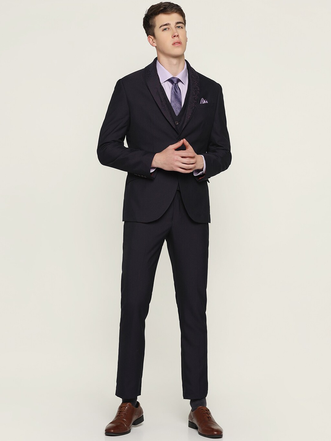 

Blackberrys Men Slim-Fit Tuxedo 3 Piece Suit, Burgundy