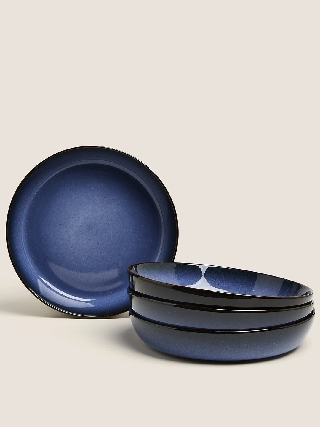 

Marks & Spencer Set Of 4 Blue Stoneware Glossy Plates