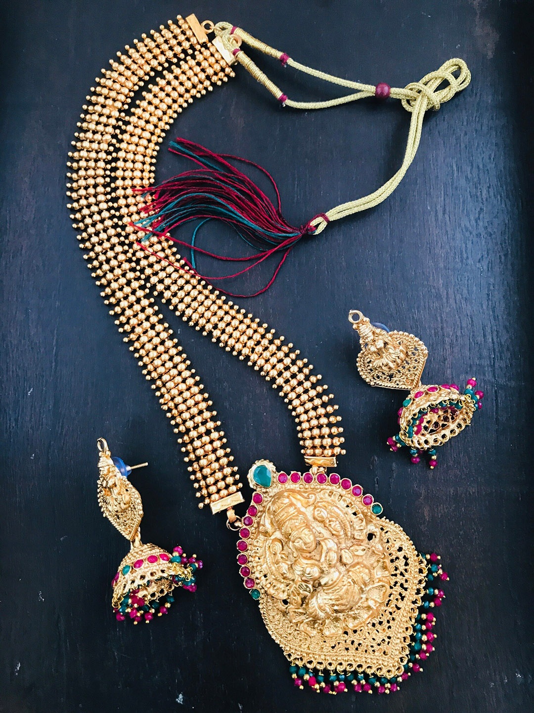 

The Opal Factory Gold-Plated Stone-Studded Jewellery Set