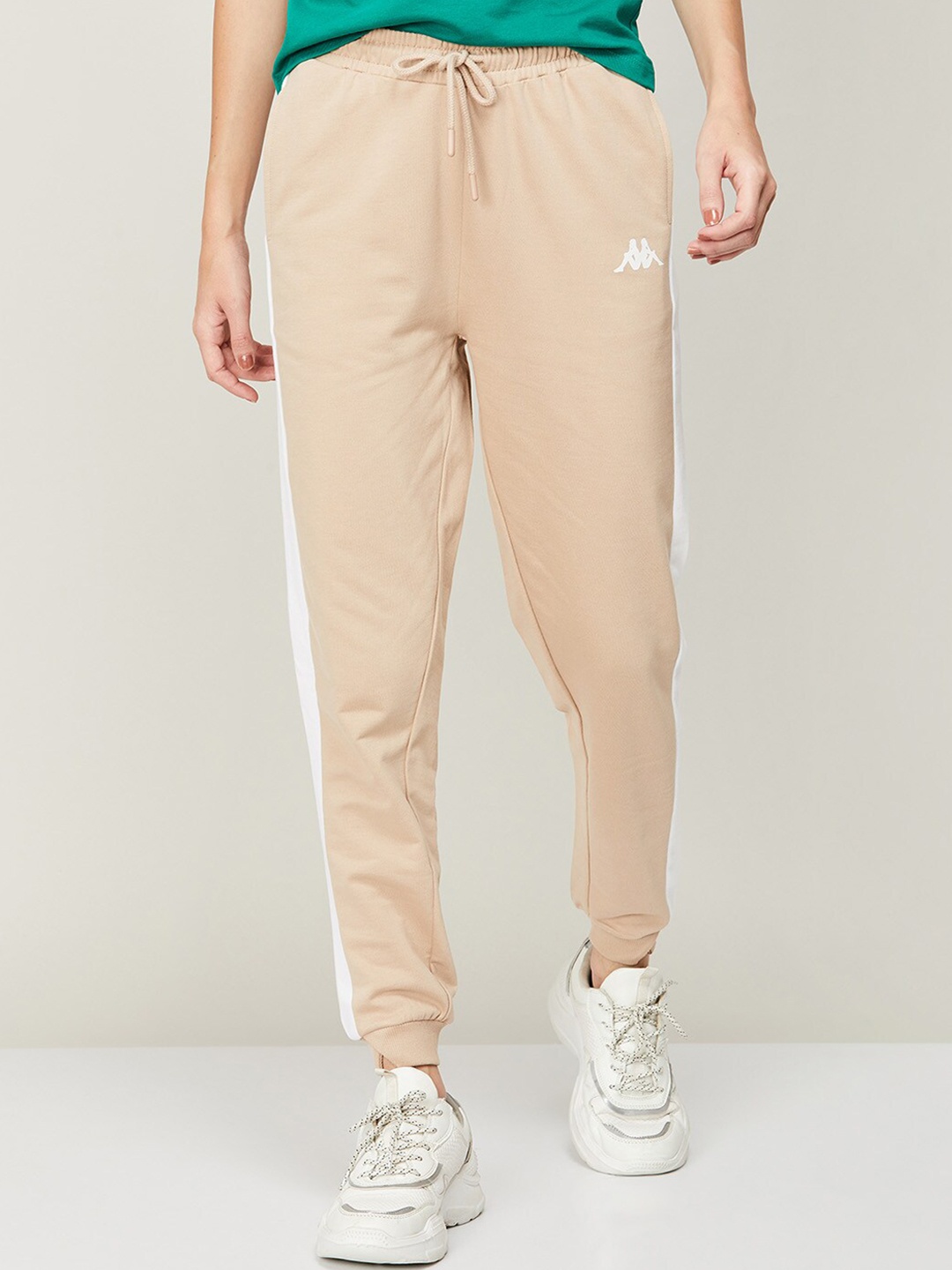 

Kappa Women Pure Cotton joggers, Beige