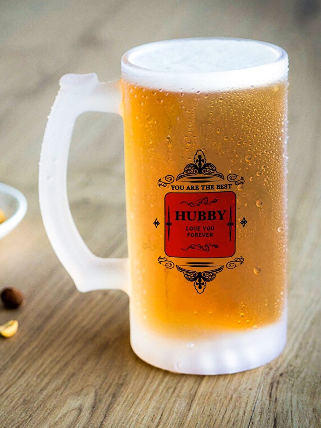 

Indigifts White Printed Glass Matte Mug 470 ml