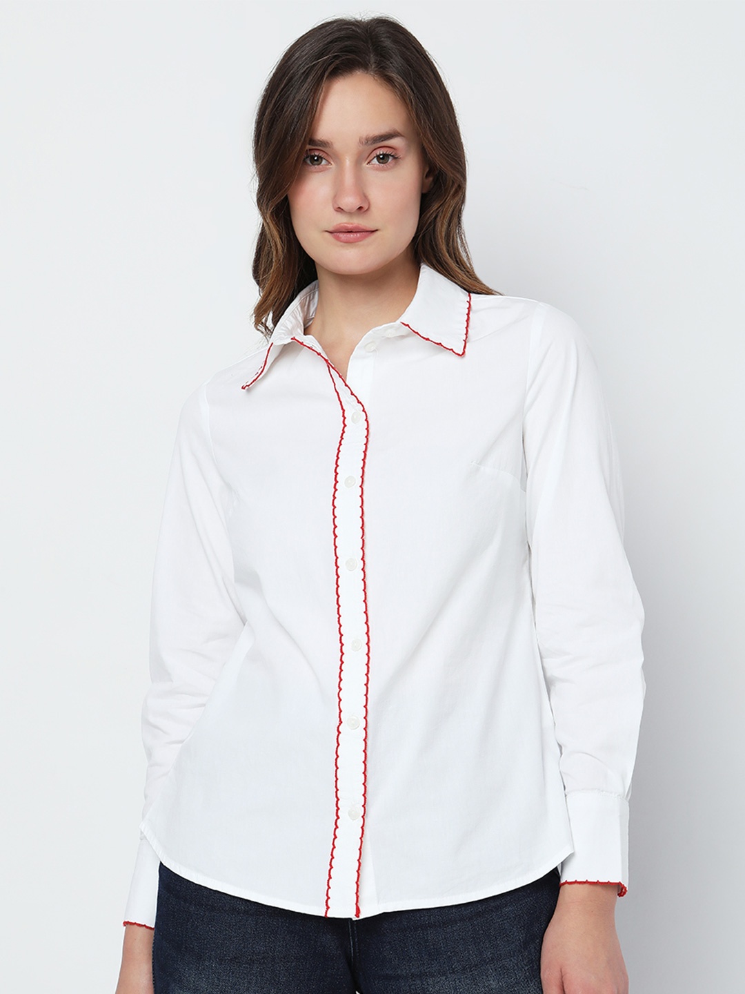 

Vero Moda Women Casual Cotton Shirt, White