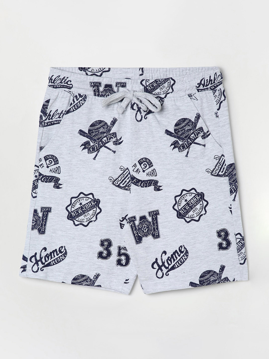 

Fame Forever by Lifestyle Boys Conversational Printed Cotton Shorts, Grey