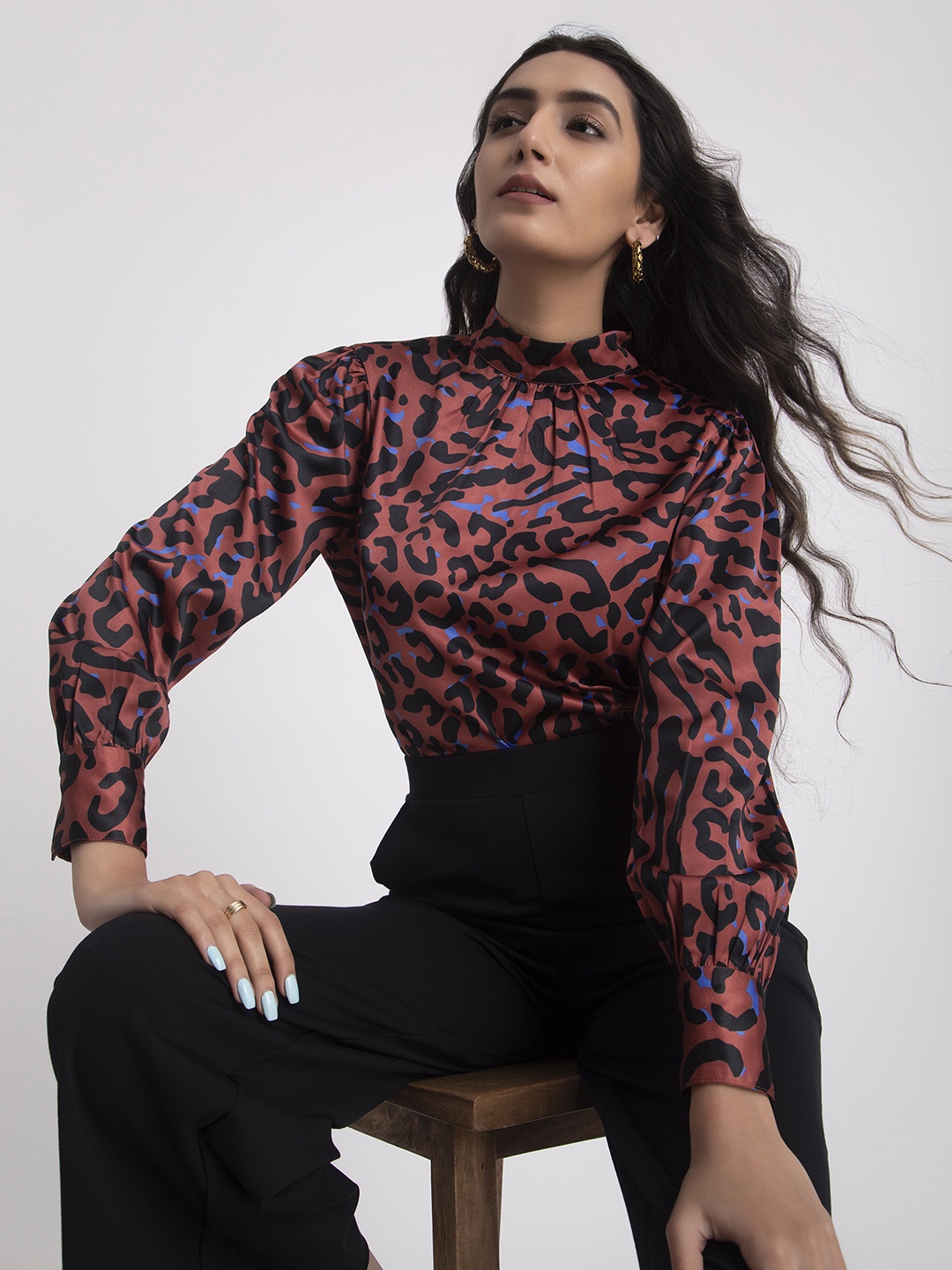 

FableStreet Animal Print Top, Brown