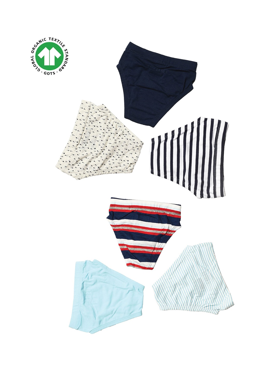 

GREENDIGO Boys Pack Of 6 Organic Cotton Basic Briefs, White