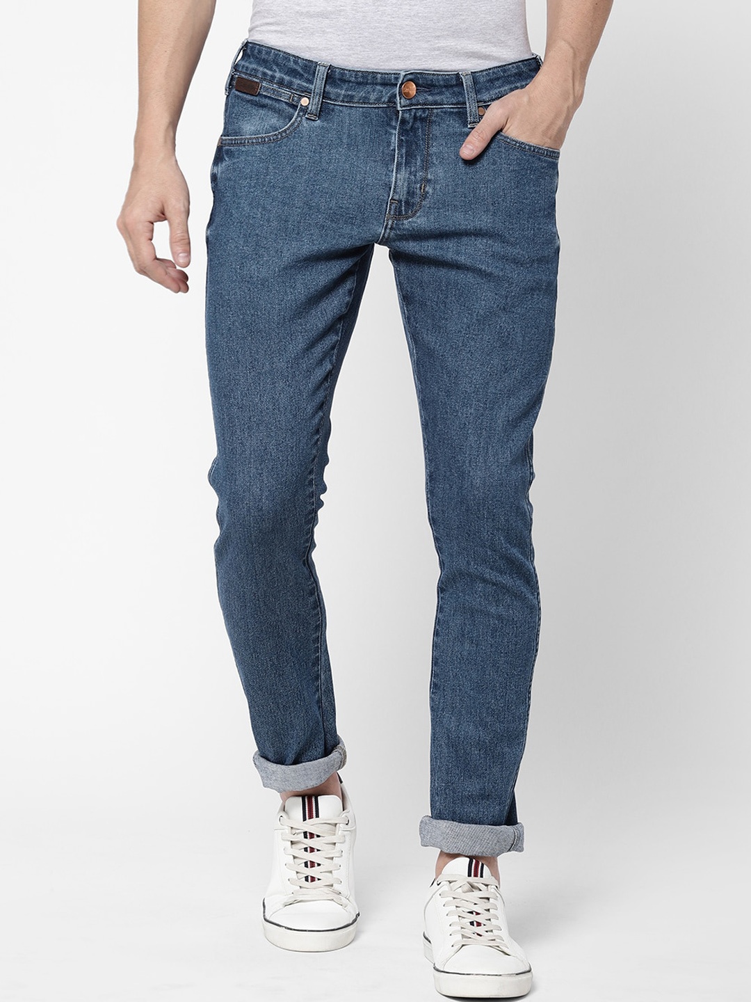 

Wrangler Men Skinny Fit Low-Rise Stretchable Jeans, Blue