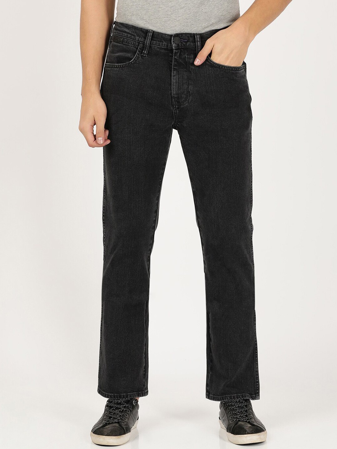 

Wrangler Men Stretchable Cotton Straight Fit Jeans, Black