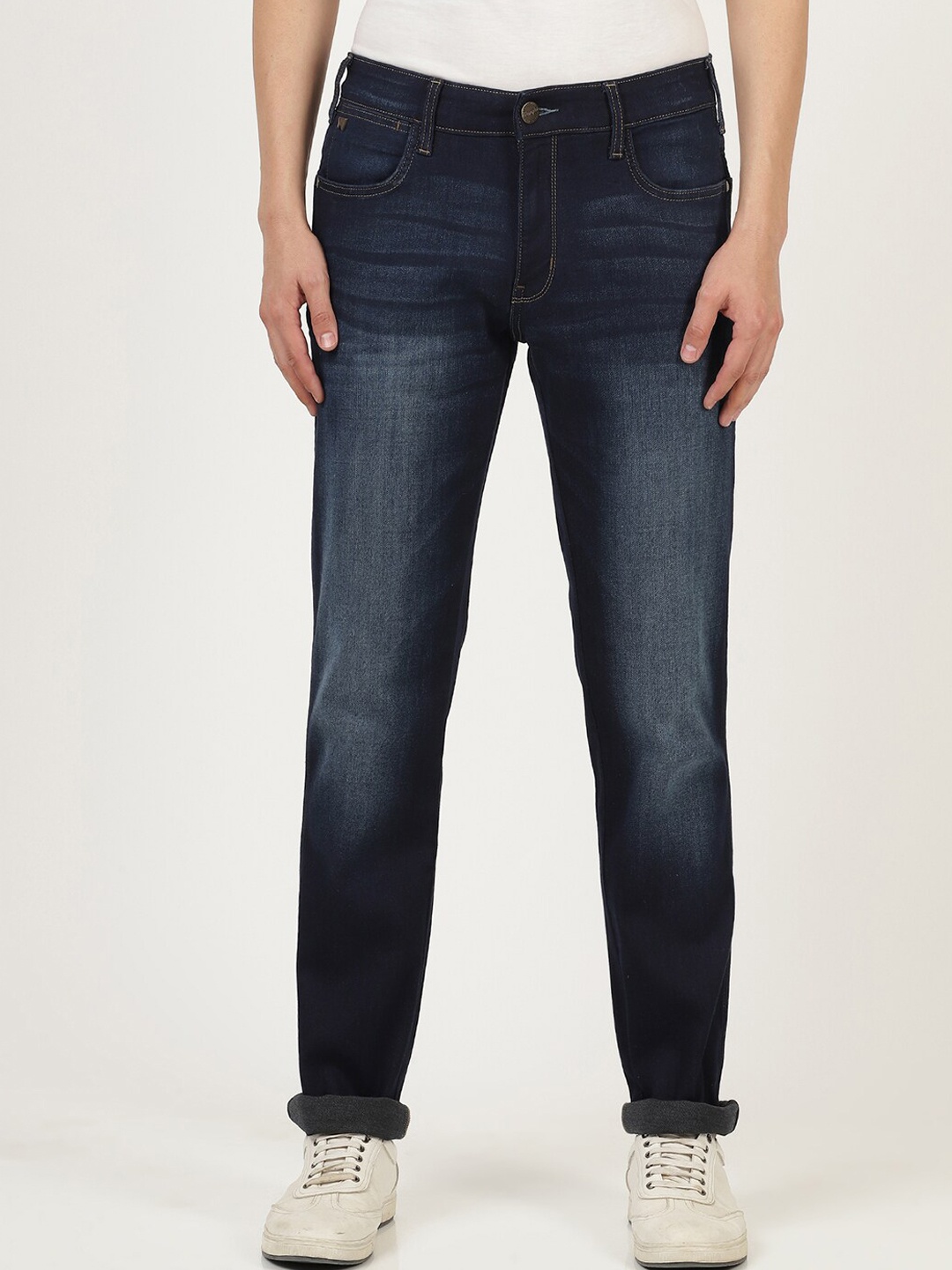 

Wrangler Men Millard Straight Fit Heavy Fade Stretchable Jeans, Blue