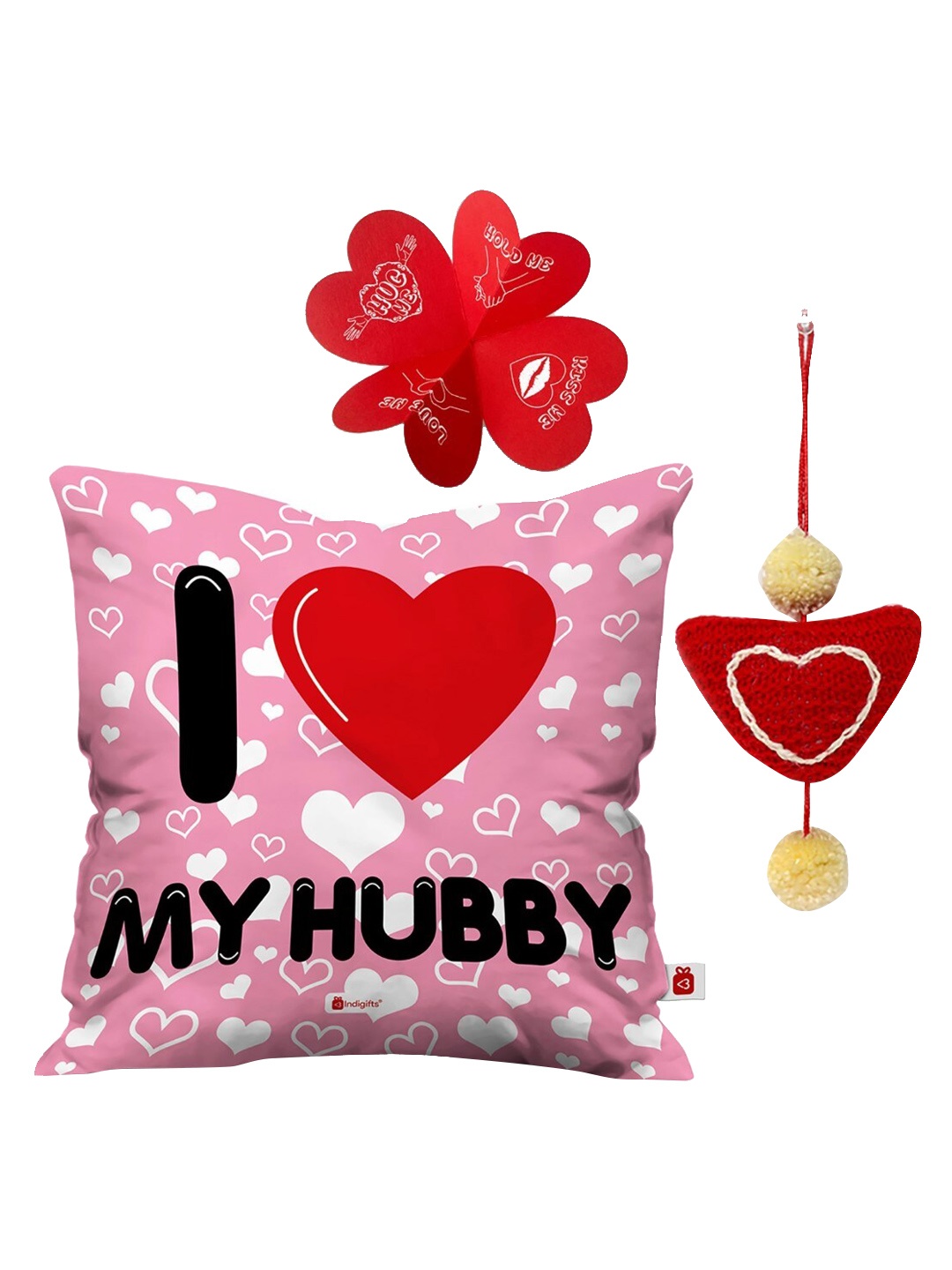 

Indigifts Set Of 4 Pink I Love My Wife Husband Valentines Day Gift Set