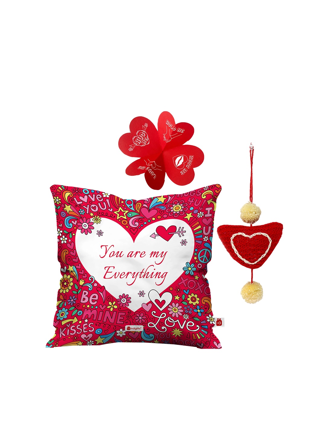 

Indigifts Red Set Of 4 You Are My Everything Quote Valentines Day Gift Set