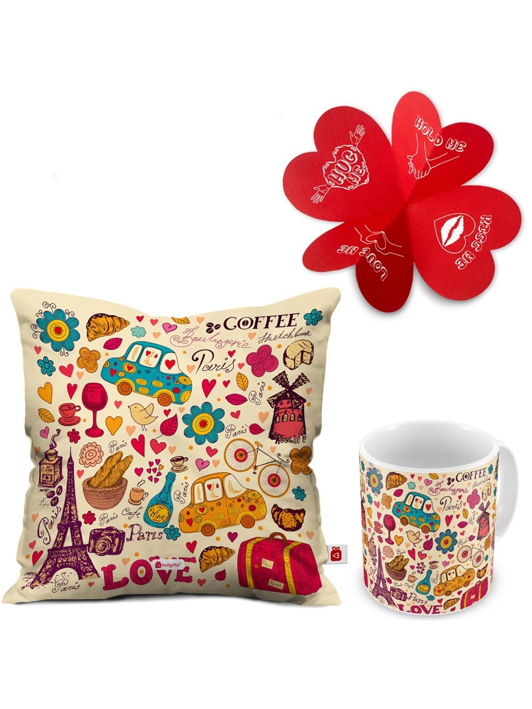 

Indigifts Pack of 3 Valentines Day Home Gift Set, Beige