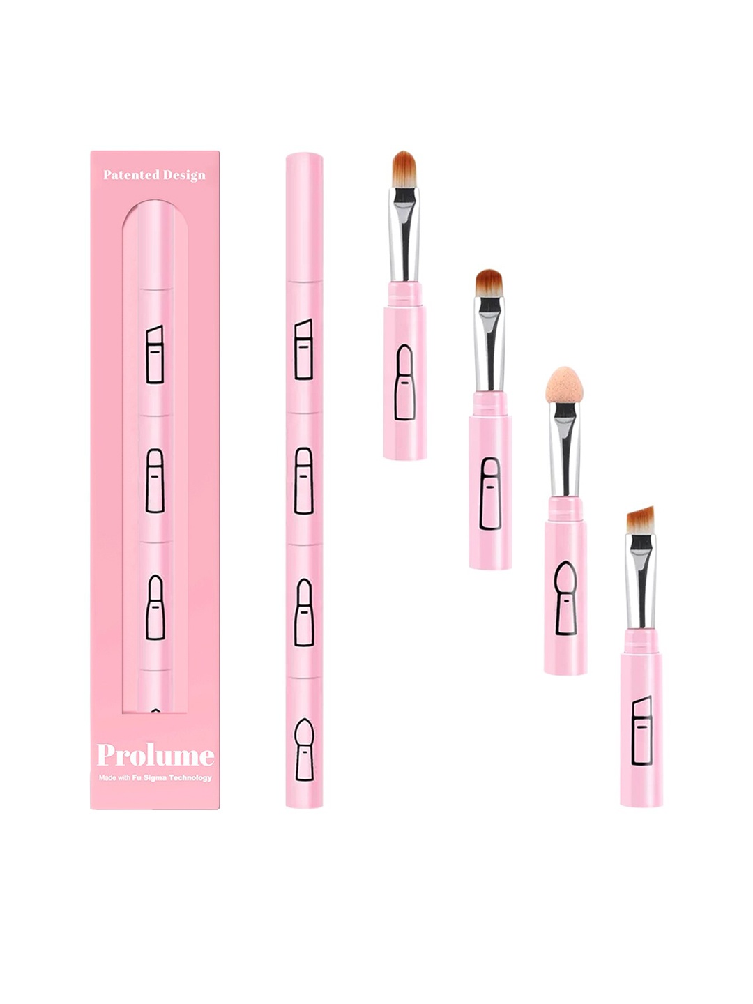 

Prolume Stroke 4 In 1 Pencil Makeup Brush Set, Pink