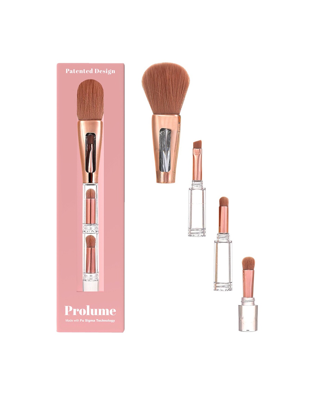 

Prolume Stroke 4 in 1 Makeup Brushes Set, Rose gold