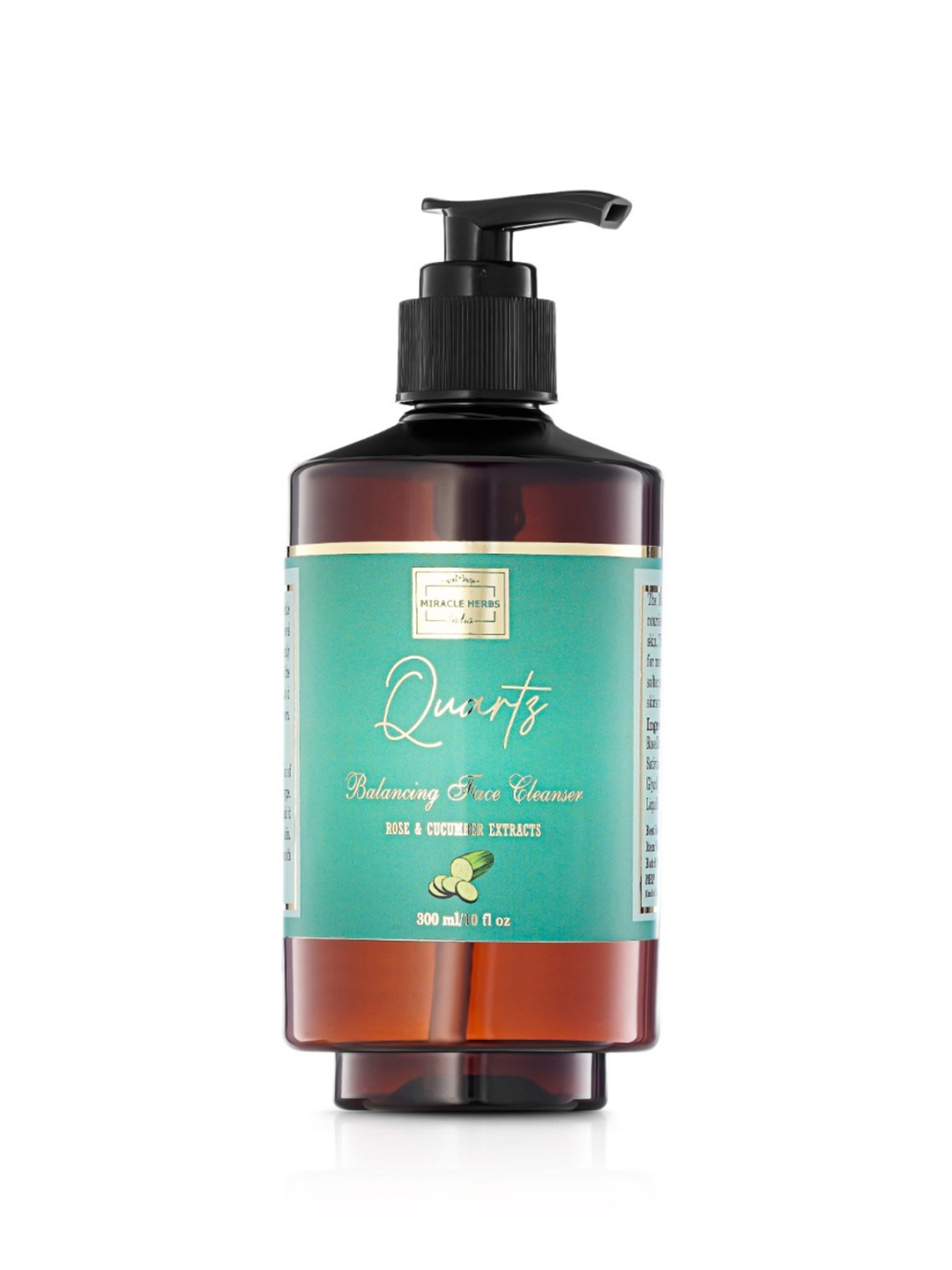 

MIRACLE HERBS Quartz Balancing Face Cleanser with Rose & Cucumber Extracts - 300ml, Green
