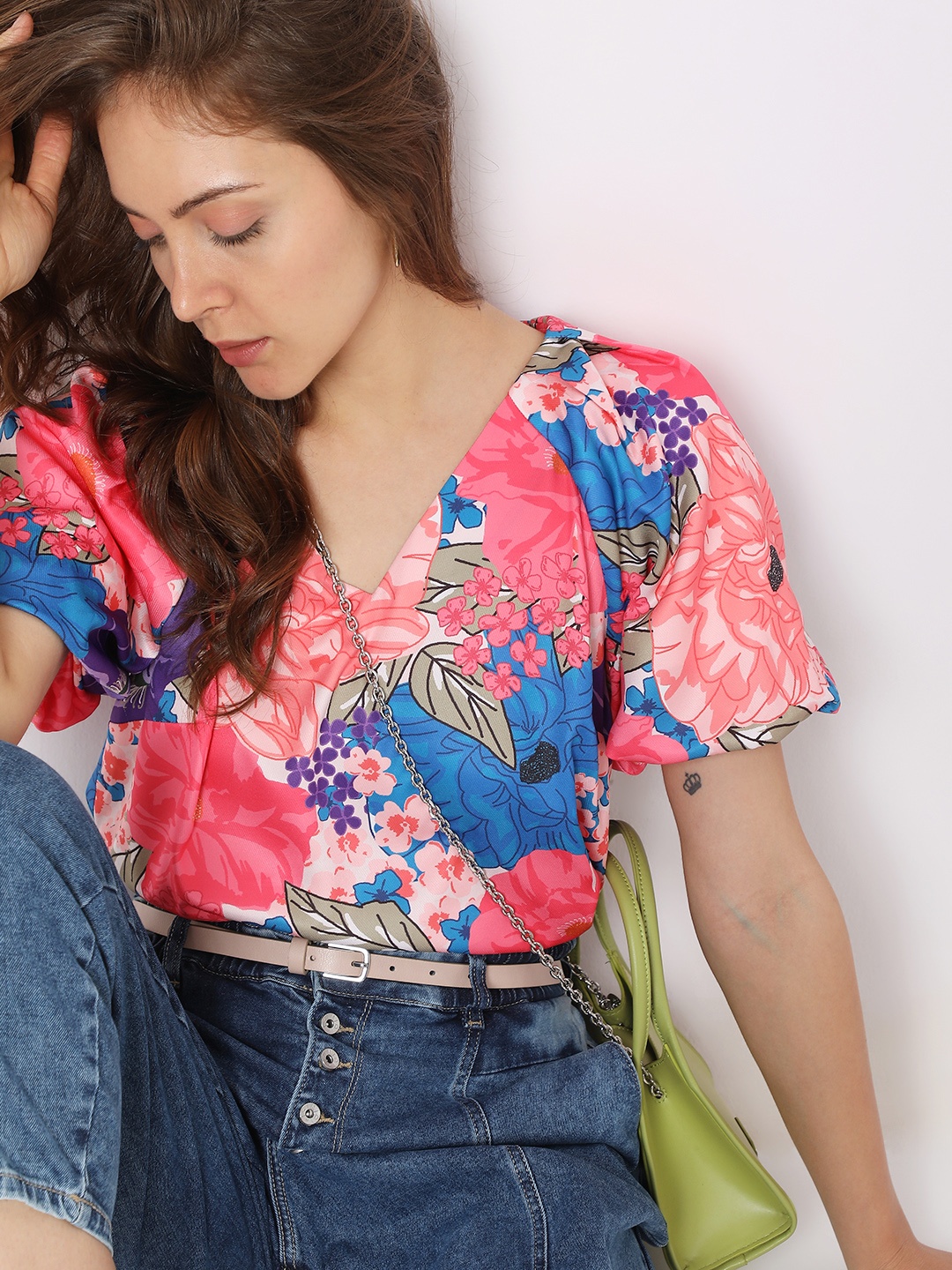 

Vero Moda Floral Print Top, Pink