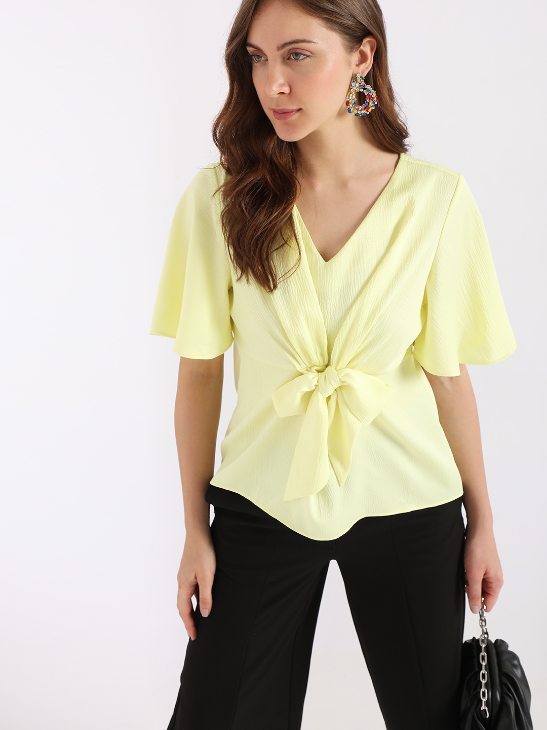 

Vero Moda Women Tie-Up Detailed Top, Yellow