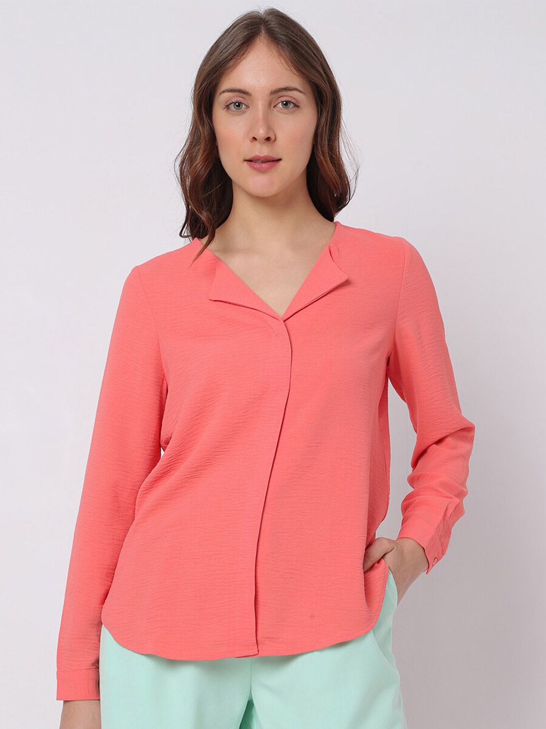 

Vero Moda Long Sleeves Shirt Style Top, Pink