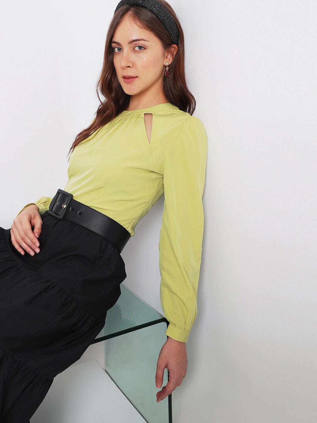

Vero Moda Keyhole Neck Top, Green
