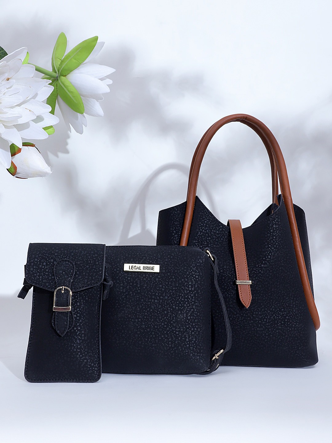 

LEGAL BRIBE PU Structured Handheld Bag, Black