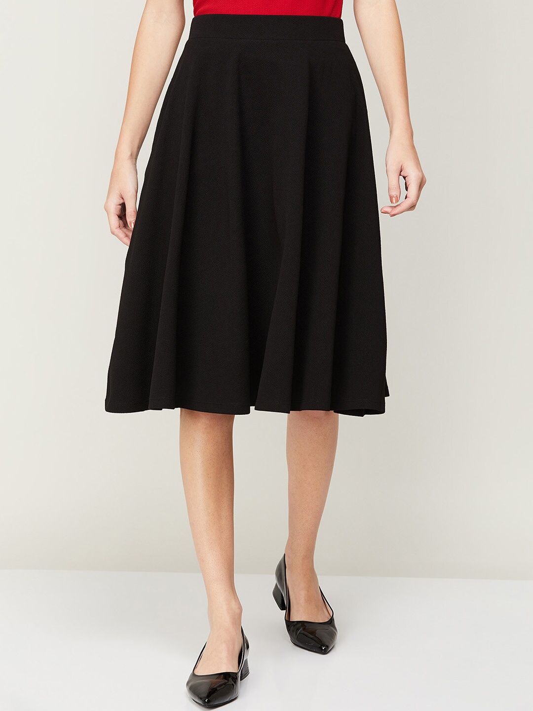 

CODE by Lifestyle Flared Knee Length Skirt, Black