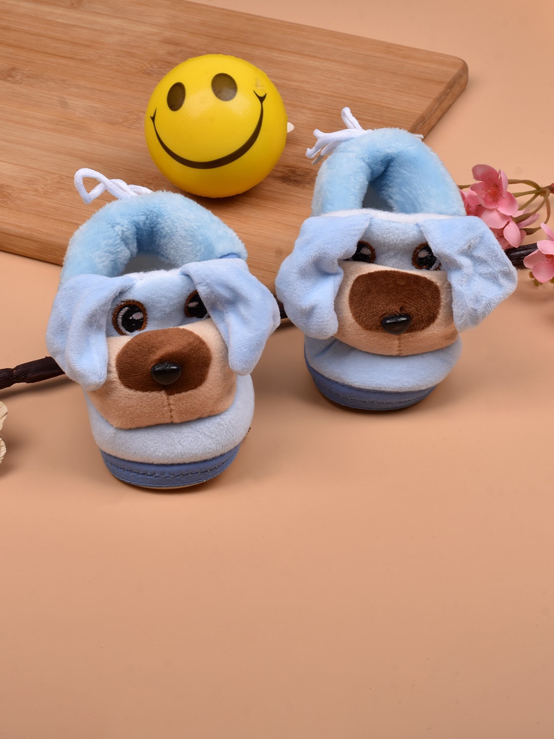 

FOOTPRINTS Kids Printed Velvet Booties, Blue