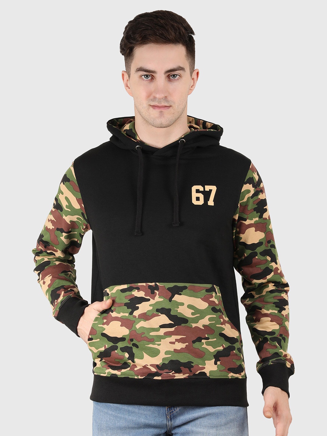 

Y&I Men Printed Hooded Sweatshirt, Black