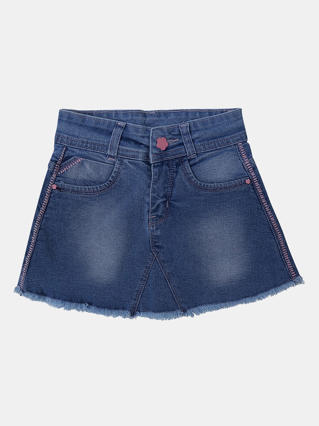 

V-Mart Girls Denim A-Line Mini Skirt, Blue