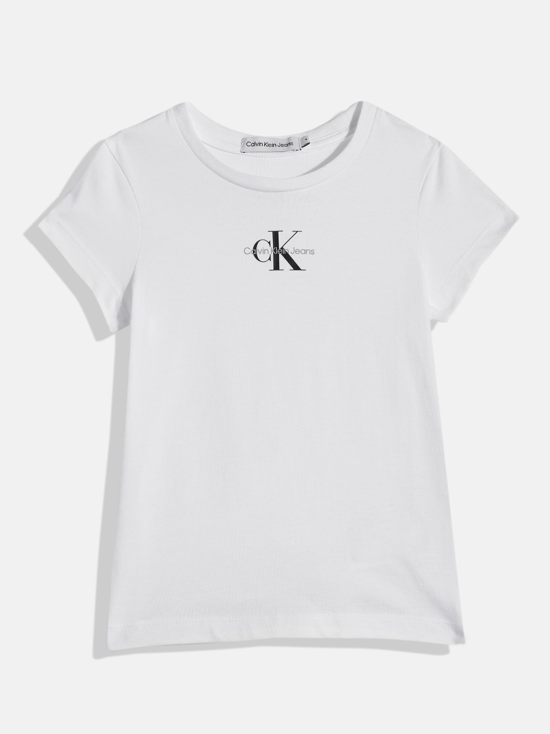 

Calvin Klein Jeans Girls Brand Logo Printed Organic Cotton T-shirt, White