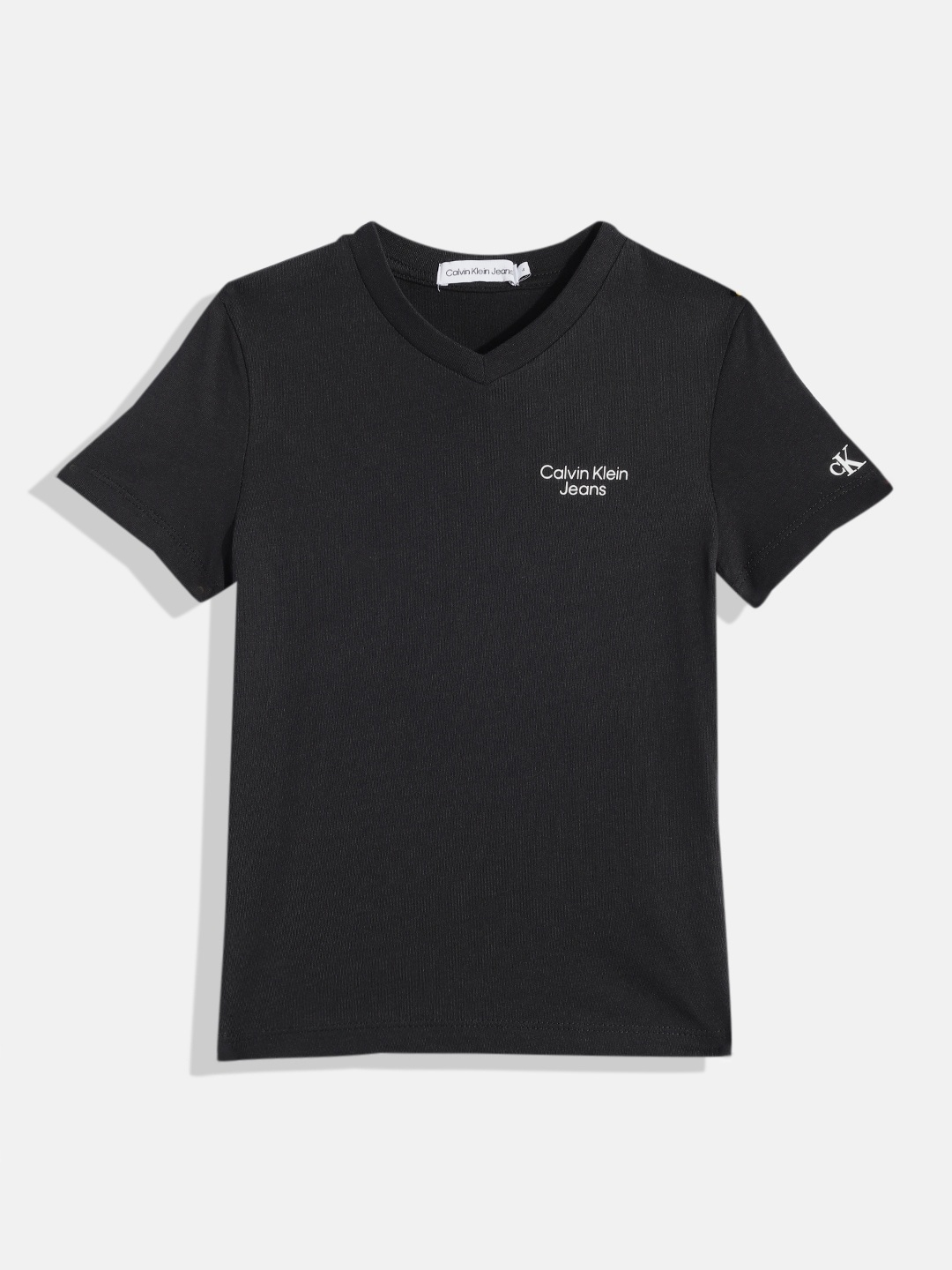 

Calvin Klein Jeans Girls Brand Logo Printed Organic Cotton T-shirt, Black